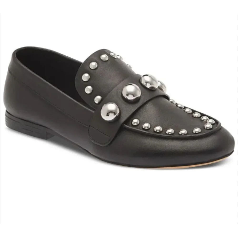 Karl Lagerfeld Black Flats with Silver Studs